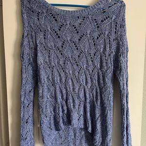 Blue cable-knit sweatshirt size Medium